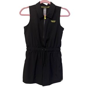 Justice Tween Pac-Man Girls Black Sleeveless Half Zip Romper Size L 12/14 Gamer